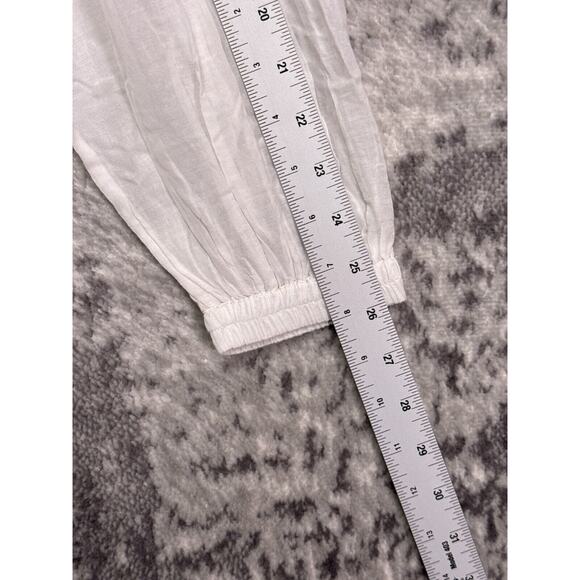 New Zadig Voltaire Top Medium Womens White Cotton Voile Cross Blouse Lightweight - Picture 5 of 9